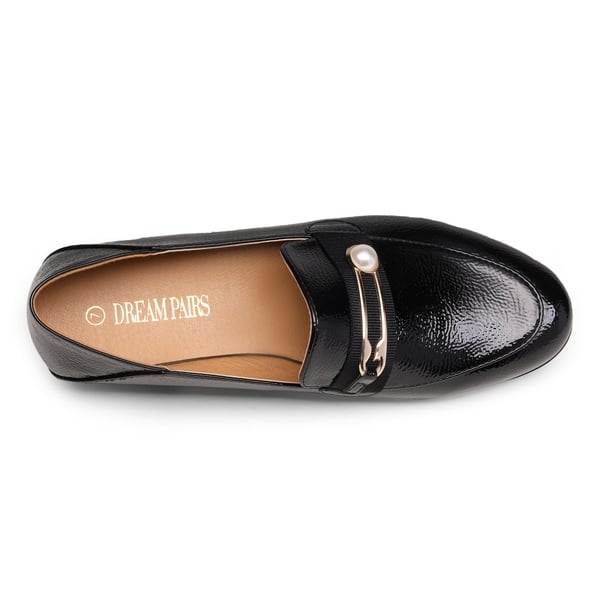 Comfortable Casual Round Toe Loafers - BLACK PATENT LEATHER - 3
